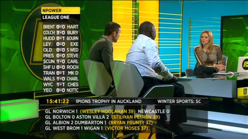 BBC Final Score in New Studio in Salford Manchester
