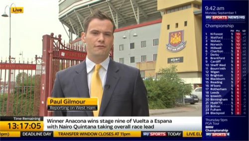 Paul Gilmour Sky Sports News HQ 