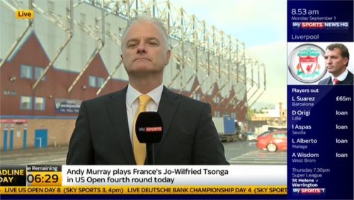 Peter Stevenson Sky Sports News HQ 