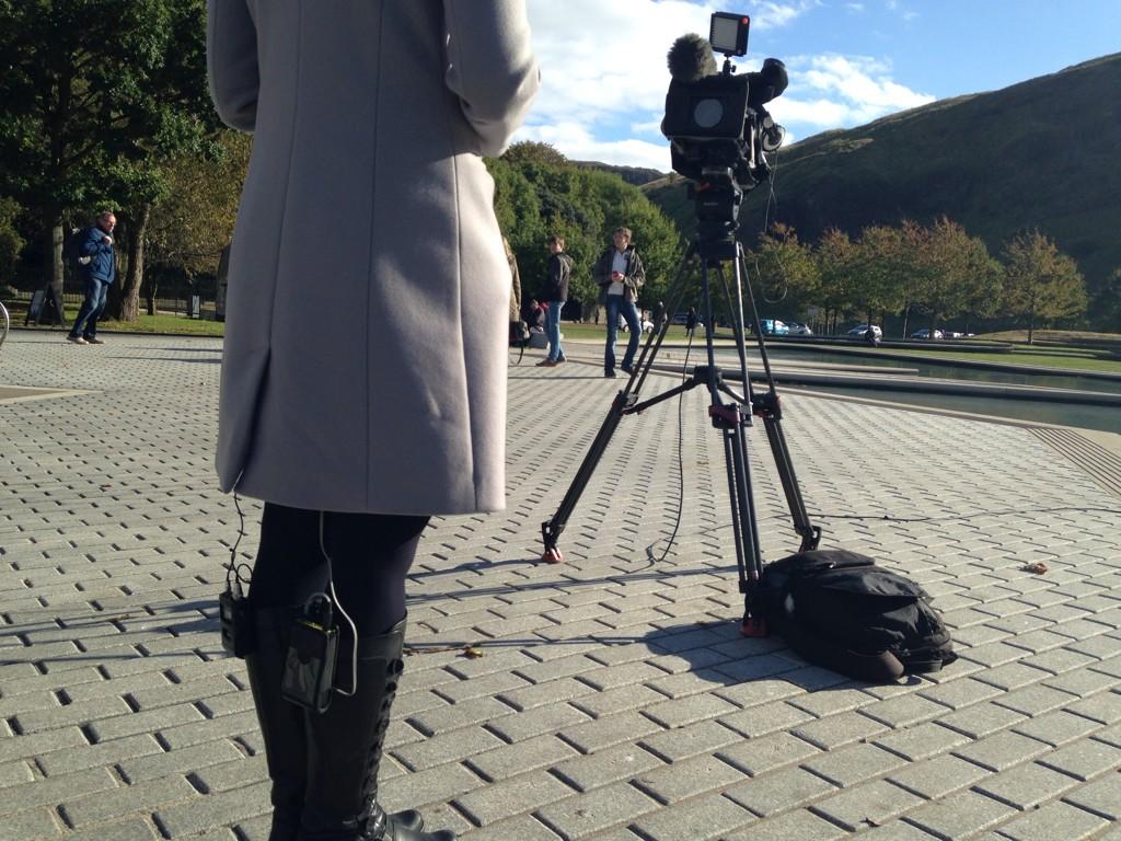 Laura Bicker’s boots are made for broadcasting
