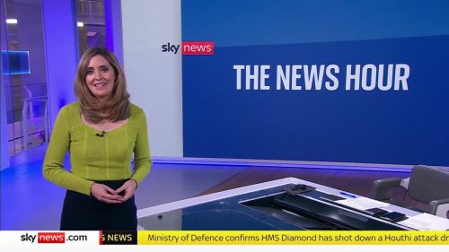 Katie Spencer presenting on Sky News