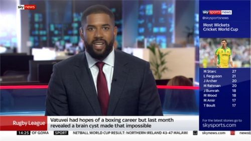 Hugh Woozencroft Sky Sports News Presenter