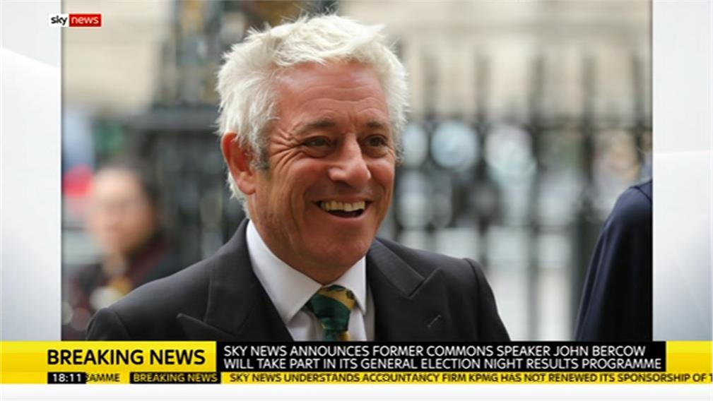 John Bercow Sky News Election results programme 