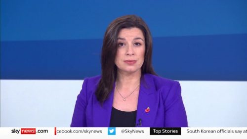 Halla Mohieddeen presenting on Sky News