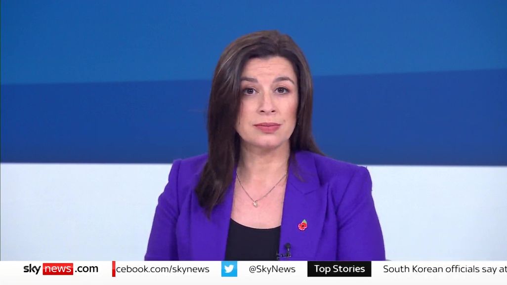 Halla Mohieddeen presenting on Sky News