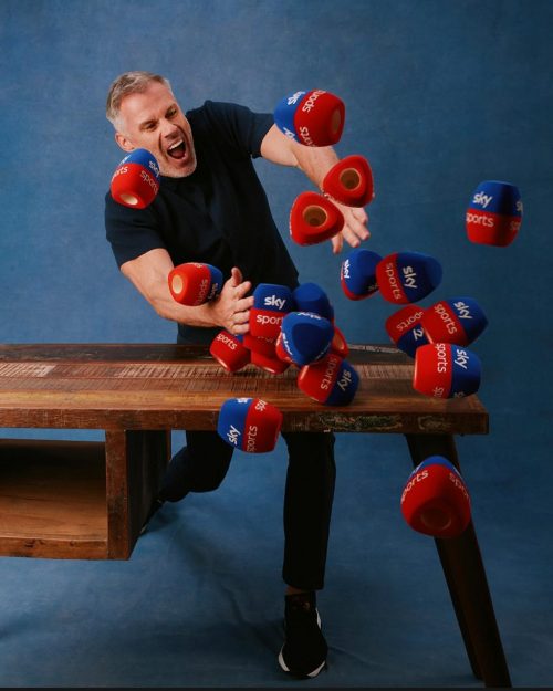 Photo by Jamie Carragher on August 09, 2024. May be an image of 1 person, beach ball, ball and text.