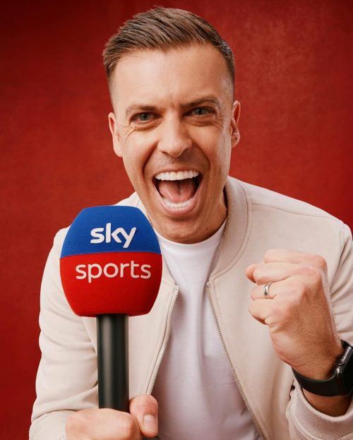 Photo shared by Adam Smithy on August 09, 2024 tagging @skysports, and @skysportsfootball. May be an image of 1 person, playing football, microphone and text.